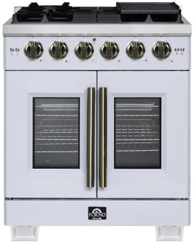 Forno Capriasca FFSGS646030WHT - Forno Capriasca 30-Inch Freestanding French Door Gas Range
