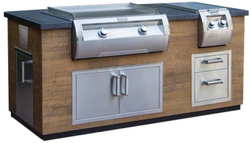 Fire Magic ID660FOD77BA - French Barrel Oak Reclaimed Wood Island With Double Drawer Cut-out