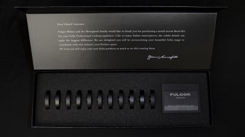 Fulgor Milano Sofia Series FMSBEZKIT11MB - 11 Knob Bezels with Nameplate Frame - Matte Black