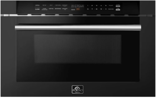 Forno Capoliveri FMWDR300024BLK - 24 Inch Built-In Microwave Drawer in Front View