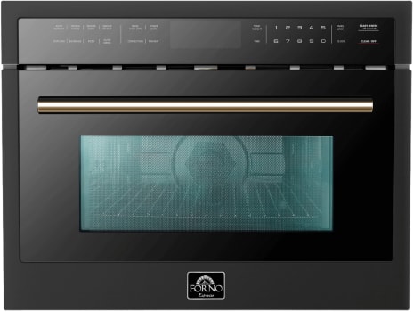 Forno Oliena FMWDR309324BLK - 24 Inch Built-In Microwave Convection Oven in Front View
