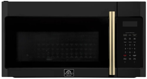 Forno Fornace FOTR303830BLK - Fornace 30-Inch Over the Range Convection Microwave, Black – 1.5 cu.ft, 300 CFM Vent, Touch Control, LED Light