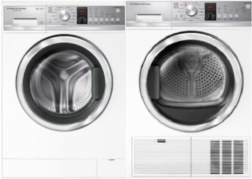 Fisher Paykel FPWADREW13 Side by Side Washer Dryer Set with Front Load Washer and Electric Dryer in White