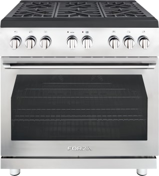 Forza FR366SE - 36 Inch Freestanding Professional Gas Range in Front View