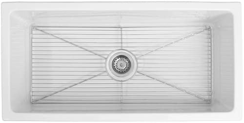 ZLINE FRC5122WH36 - 36 In. Venice Farmhouse Apron Front Reversible Single Bowl Fireclay Kitchen Sink with Bottom Grid