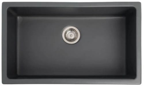 ZLINE FRC5124CL30 - 0-Inch Rome Dual Mount Single Bowl Fireclay Kitchen Sink with Bottom Grid in Charcoal