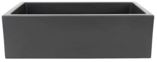 ZLINE FRC5131CL33 - 33-Inch Venice Farmhouse Apron Front Single Bowl Reversible Fireclay Kitchen Sink with Bottom Grid in Charcoal