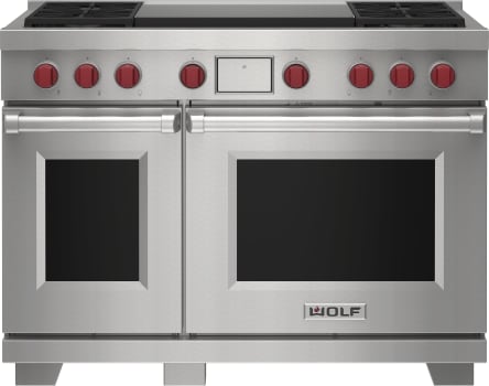 Wolf M Series DF48450DGSPLP - Wolf 48 Inch Dual Fuel Range - 4 Burners and Infrared Dual Griddle