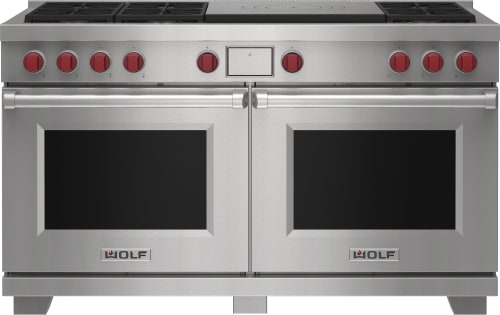 Wolf M Series DF60650FSPLP - 60" Dual Fuel Range - 6 Burners and French Top