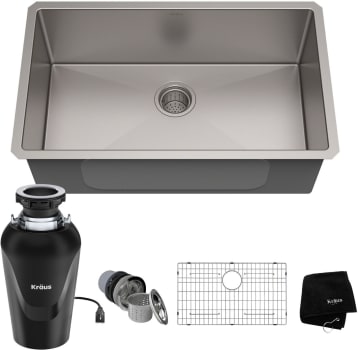 Kraus Standart PRO Series KHU1003010075MB - 30 Inch Undermount Single Bowl Kitchen Sink with WasteGuard™ Garbage Disposal