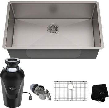 Kraus Standart PRO Series KHU1003210075MB - 32 Inch Undermount Single Bowl Kitchen Sink with WasteGuard™ Garbage Disposal