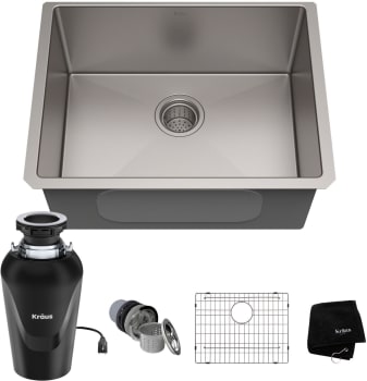 Kraus Standart PRO Series KHU1012310075MB - 23 Inch Undermount Single Bowl Kitchen Sink with WasteGuard™ Garbage Disposal