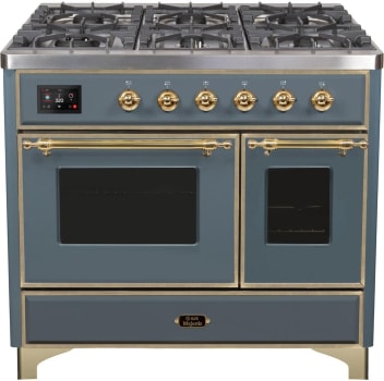 Ilve Majestic II Collection UMD10FDNS3BGGNG - 40 Inch Blue Grey Natural Gas Freestanding Range