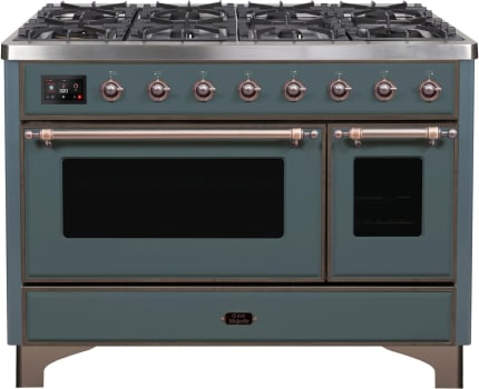 Ilve Majestic II Collection UM12FDNS3BGBLP - 48 Inch Blue Grey Natural Gas Freestanding Range