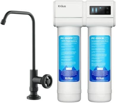 Kraus FS1000FF101MB - 2-Stage Under-Sink Filtration System with Urbix™ Single Handle Drinking Water Filter Faucet in Matte Black