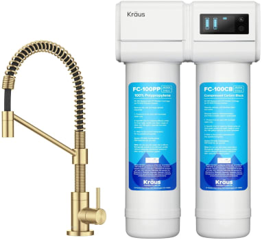 Kraus Bolden Series FS1000FF104BB - KRAUS® Purita™ 2-Stage Under-Sink Filtration System with Bolden™ Single Handle Drinking Water Filter Faucet