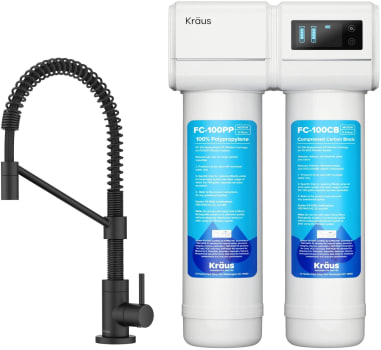 Kraus Bolden Series FS1000FF104MB - 2-Stage Under-Sink Filtration System with Single Handle Drinking Water Filter Faucet in Matte Black