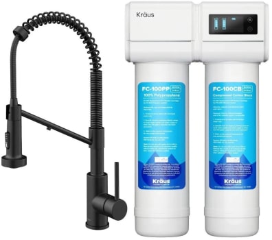 Kraus FS1000KFF1610MB - KRAUS® Purita™ 2-Stage Under-Sink Filtration System with 2-in-1 Single Handle Drinking Water Filter Faucet