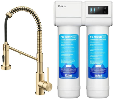 Kraus FS1000KFF1610SFACB - KRAUS® Purita™ 2-Stage Under-Sink Filtration System with 2-in-1 Single Handle Drinking Water Filter Faucet