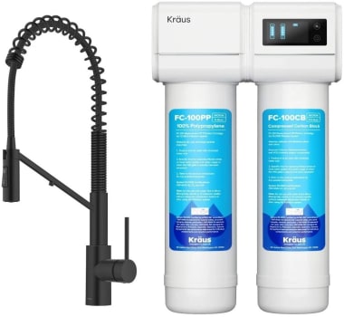 Kraus FS1000KFF2631MB - KRAUS® Purita™ 2-Stage Under-Sink Filtration System with 2-in-1 Single Handle Drinking Water Filter Kitchen Faucet