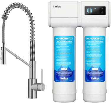 Kraus FS1000KFF2631SFS - KRAUS® Purita™ 2-Stage Under-Sink Filtration System with 2-in-1 Single Handle Drinking Water Filter Kitchen Faucet
