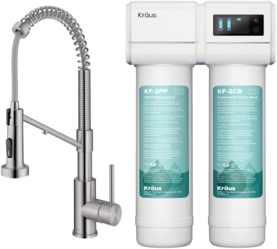 Kraus Bolden Series FS1001KFF1610SFS - 2-in-1 Commercial Style Pull-Down Single Handle Water Filter Kitchen Faucet with 2-Stage Under-Sink Filtration System