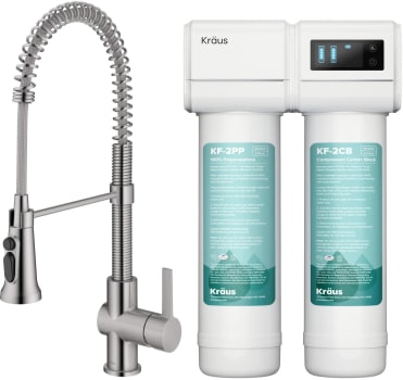 Kraus Britt™ Series FS1001KFF1691SFS - 2-in-1 Commercial Style Pull-Down Single Handle Water Filter Kitchen Faucet with 2-Stage Under-Sink Filtration System