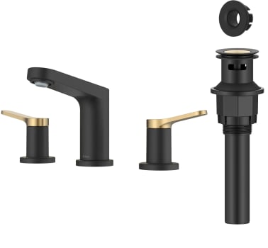 Kraus Indy™ Series FUS14103SFBBMB - 2 Handle 8-Inch Widespread Bathroom Faucet with 1.2 GPM Flow Rate