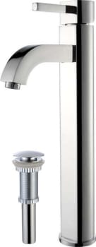 Kraus Vessel Mixer Series FVS1007PU10CH - Single Handle Vessel Bathroom Faucet with Pop-Up Drain in Chrome