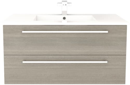 Cutler Kitchen Bath Fvaria36 36 Inch Wall Mount Vanity With 2 Soft Close Drawers Countertop And Sink Handles Included Aria - Bathroom Vanities With Sink 36 Inch