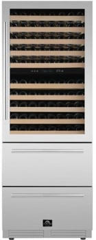 Forno Alta Qualita Celano FWCDR669730S - Celano 30 Inch Freestanding/Built-In Dual Zone Wine Cooler and Beverage Cooler in Front View