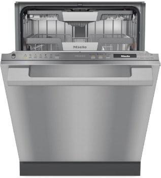 Miele G72xx Series G7266SCVISF - 24 Inch Fully Integrated Built-In Dishwasher - Front View Slightly Open