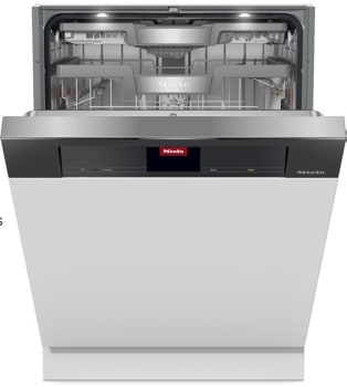 Miele G79xx Series G7936SCI - 24 Inch Built-In Panel Ready Semi-Integrated Smart Dishwasher - Front View Slightly Open