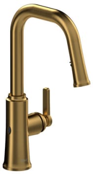 Rohl Trattoria TTSQ111BG - Trattoria™ Touchless Kitchen Single-Handle High Arc Pulldown Kitchen Faucet in Trattoria™ Touchless Kitchen Single-Handle High Arc Pulldown Kitchen Faucet in Brushed Gold