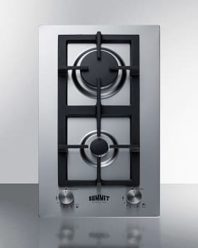 Summit GCJ2SS - 12" Wide 2-Burner Gas Cooktop In Stainless Steel