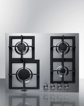 Summit GCJ4SS - 24" Wide 4-Burner Gas Cooktop In Stainless Steel