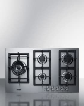 Summit GCJ536SS - 34" Wide 5-Burner Gas Cooktop In Stainless Steel