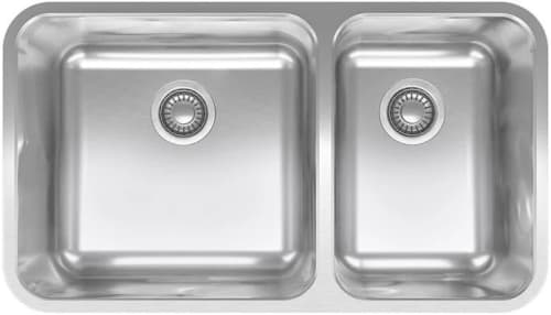 Franke Grande Series GDX16031RH - Grande 32-7/8 Inch Double Bowl Undermount Kitchen Sink in Silk Stainless Finish