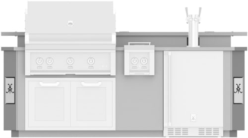 Hestan GESDB08 - 8 Ft. Outdoor Living Suite with Side Burner, Beer Dispenser and Bar