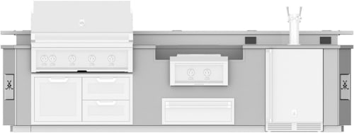 Hestan GESDBP12 - 12 Ft. Outdoor Living Suite with Power Burner, Beer Dispenser and Bar