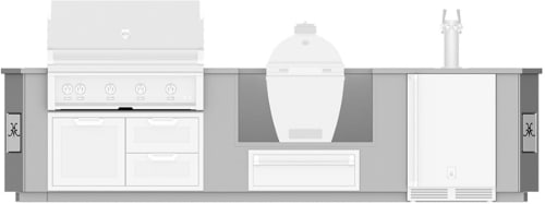 Hestan GESDK12 - 12 Ft. Outdoor Living Suite with Egg Shaped Smoker/Grill and Beer Dispenser