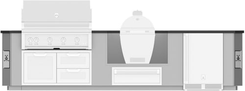 Hestan GESK12 - 12 Ft. Outdoor Living Suite with Egg Shaped Smoker/Grill (Custom Countertop)