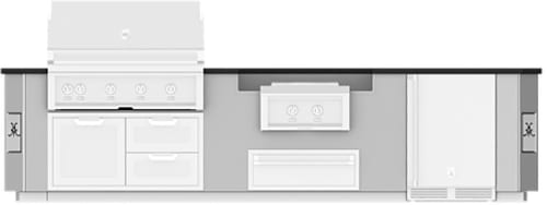 Hestan GESP12 - 12 Ft. Outdoor Living Suite with Power Burner (Custom Countertop)