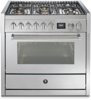 Steel Cucine Genesi Series GQY9S4MSS - 36 Inch Freestanding Dual Fuel Range with 5 Sealed Burners