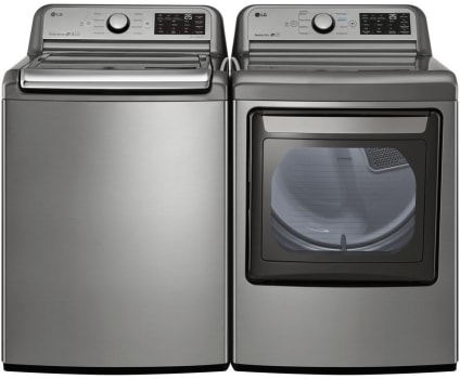 LG LGWADREV70601 Side by Side Washer Dryer Set with Top Load