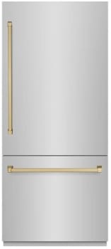 ZLINE Autograph Edition GRBITZ30436CB - 36 Inch Built-In Bottom-Freezer Refrigerator