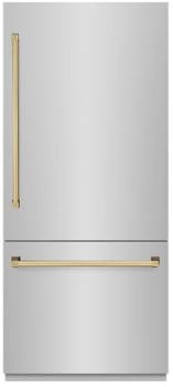 ZLINE Autograph Edition GRBITZ30436G - 36 Inch Built-In Bottom-Freezer Refrigerator
