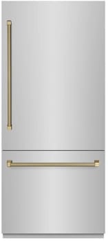 ZLINE Autograph Edition GRBITZ30436KCB - 36 Inch Built-In Bottom-Freezer Refrigerator