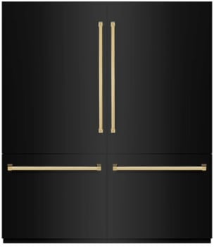 ZLINE Autograph Edition GRBITZBS72G - 72 Inch Built-In 4-Door French Door Refrigerator