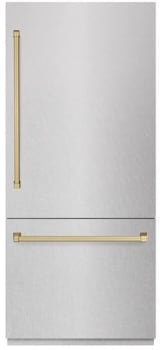 ZLINE Autograph Edition GRBITZSN36CB - 36 Inch Built-In Bottom-Freezer Refrigerator
